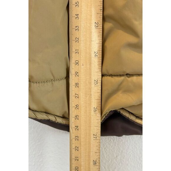 PrAna Waylen Corduroy Puffer Tan & Brown Metal Button Snap Up Vest Men's Medium - Picture 10 of 12